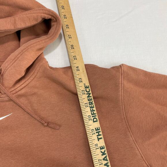 Nike Middle Swoosh Pullover Hooded Sweatshirt Brown Orange size S - Picture 6 of 8
